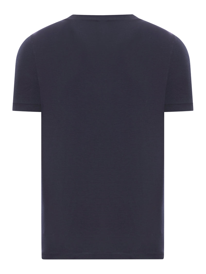 CREWNECK SHORT SLEEVED SWEATER IN STRETCH VISCOSE JERSEY
