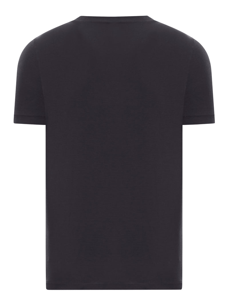 CREWNECK SHORT SLEEVED SWEATER IN STRETCH VISCOSE JERSEY