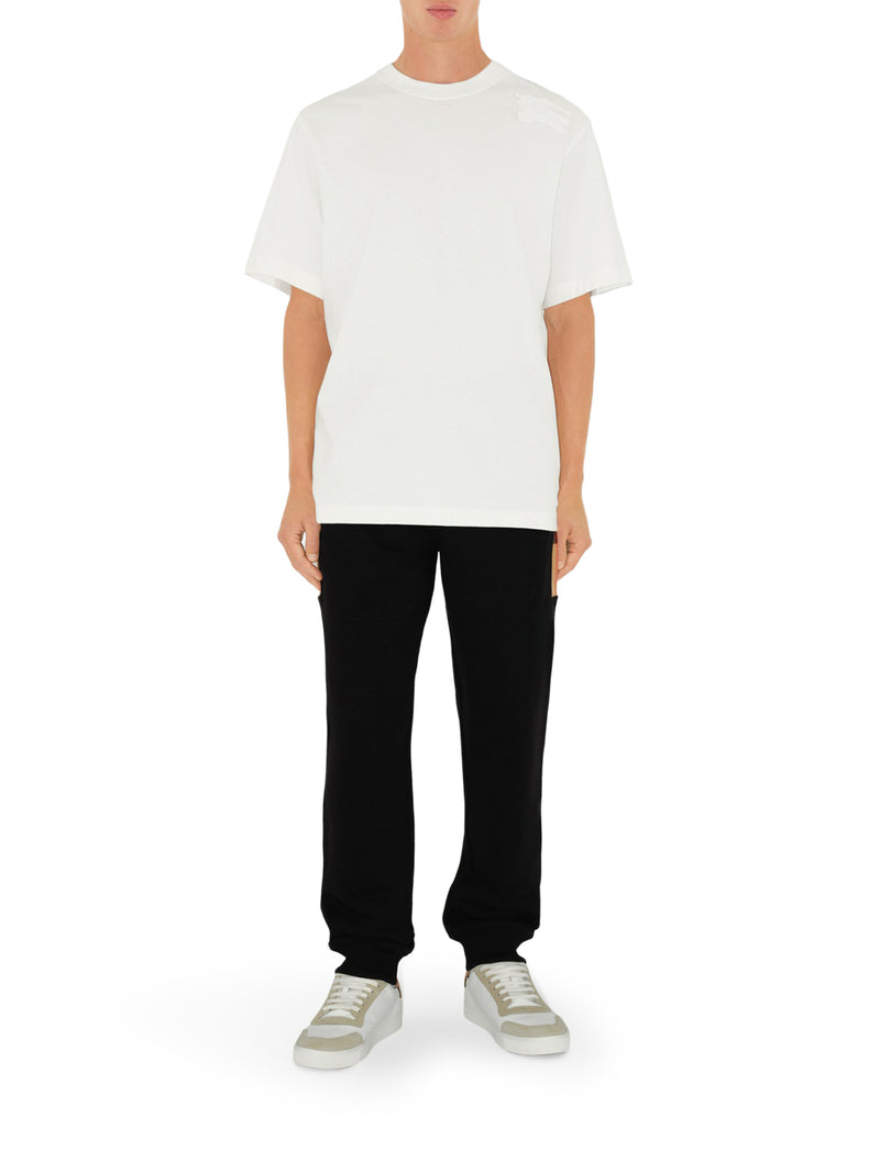 COTTON JOGGING TROUSERS WITH CHECK INSERTS