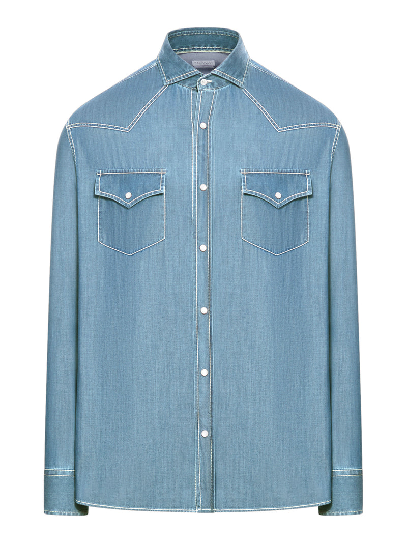 LONG-SLEEVED DENIM SHIRT