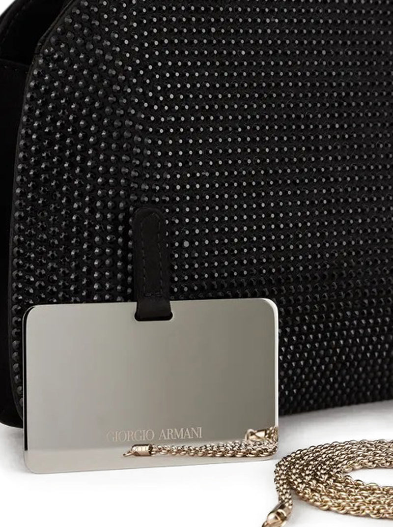 CLUTCH IN SATIN AND RHINESTONES