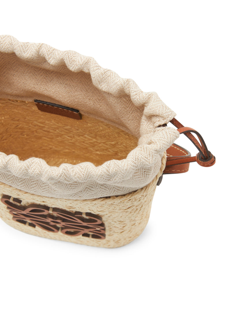 SQUARE BAG IN IRACA PALM AND CALFSKIN