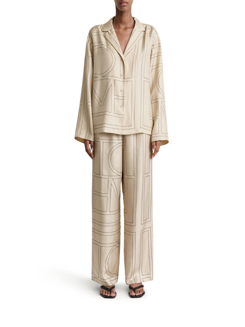 SILK TROUSERS WITH MONOGRAM