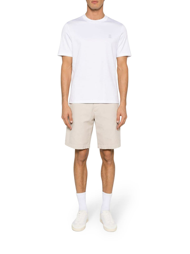 COTTON T-SHIRT WITH CONTRASTING LOGO PRINT
