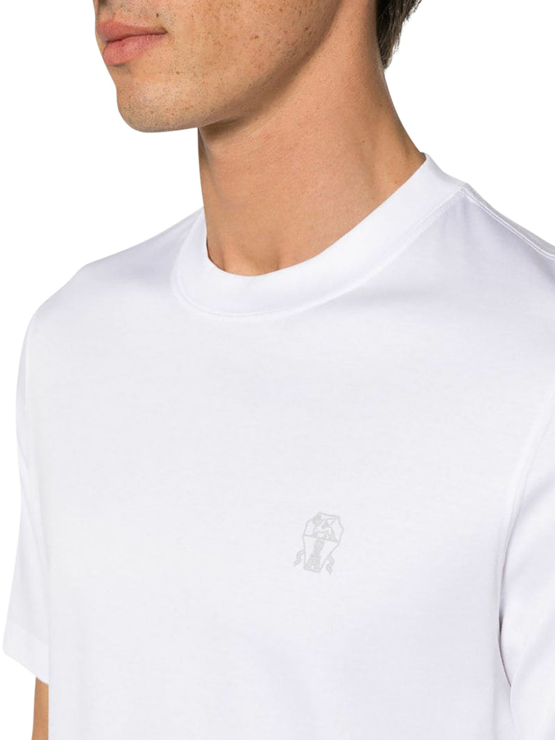 COTTON T-SHIRT WITH CONTRASTING LOGO PRINT
