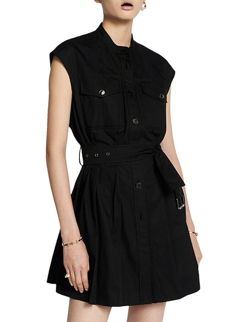 short dress in cotton gabardine