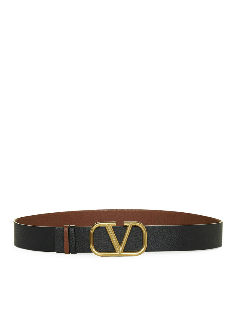 VLOGO SIGNATURE REVERSIBLE BELT IN MOOSE PRINT CALFSKIN 40 MM