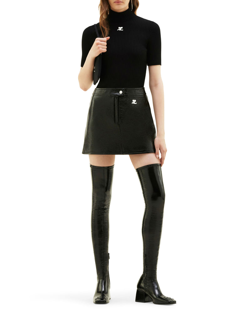 REEDITION VINYL MINI SKIRT