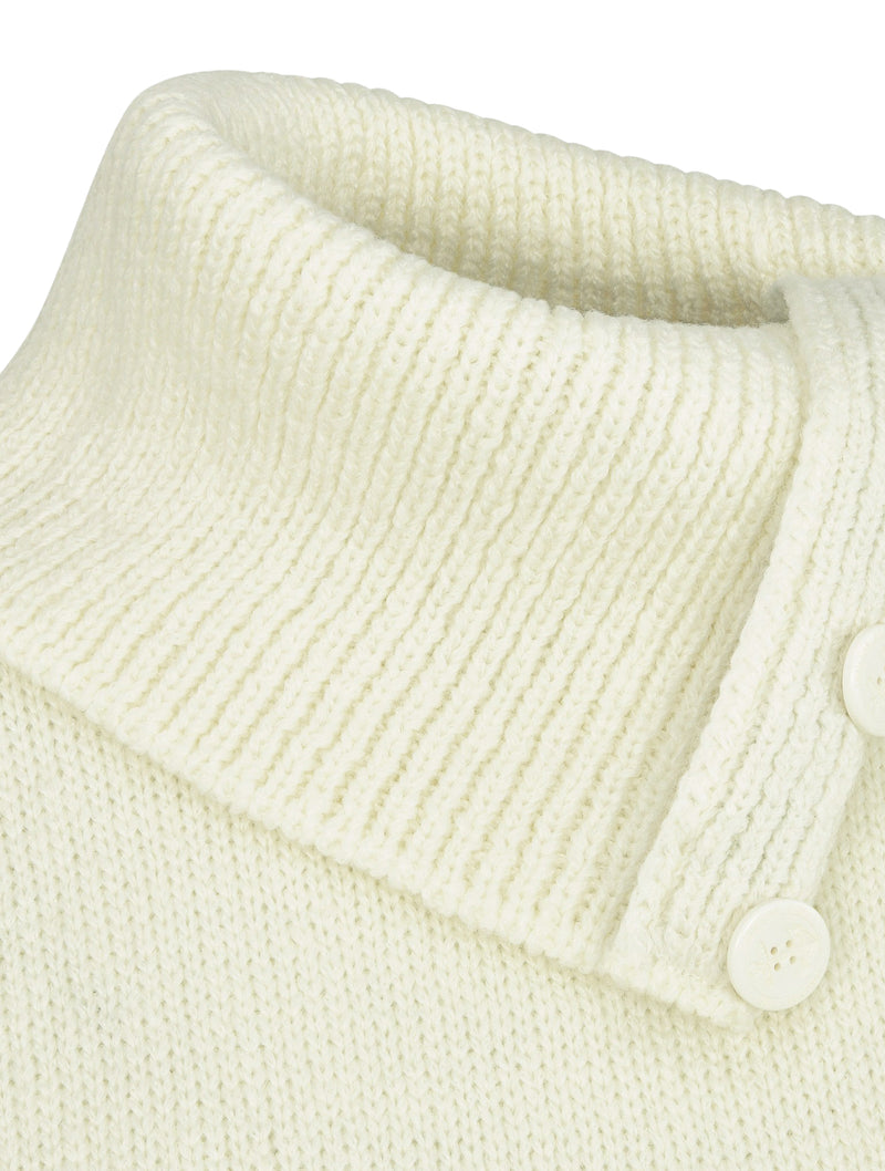 Sleeveless sweater with stand collar