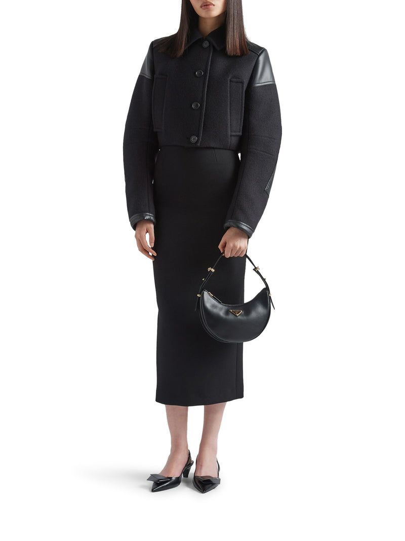 PRADA ARQUÉ LEATHER SHOULDER BAG