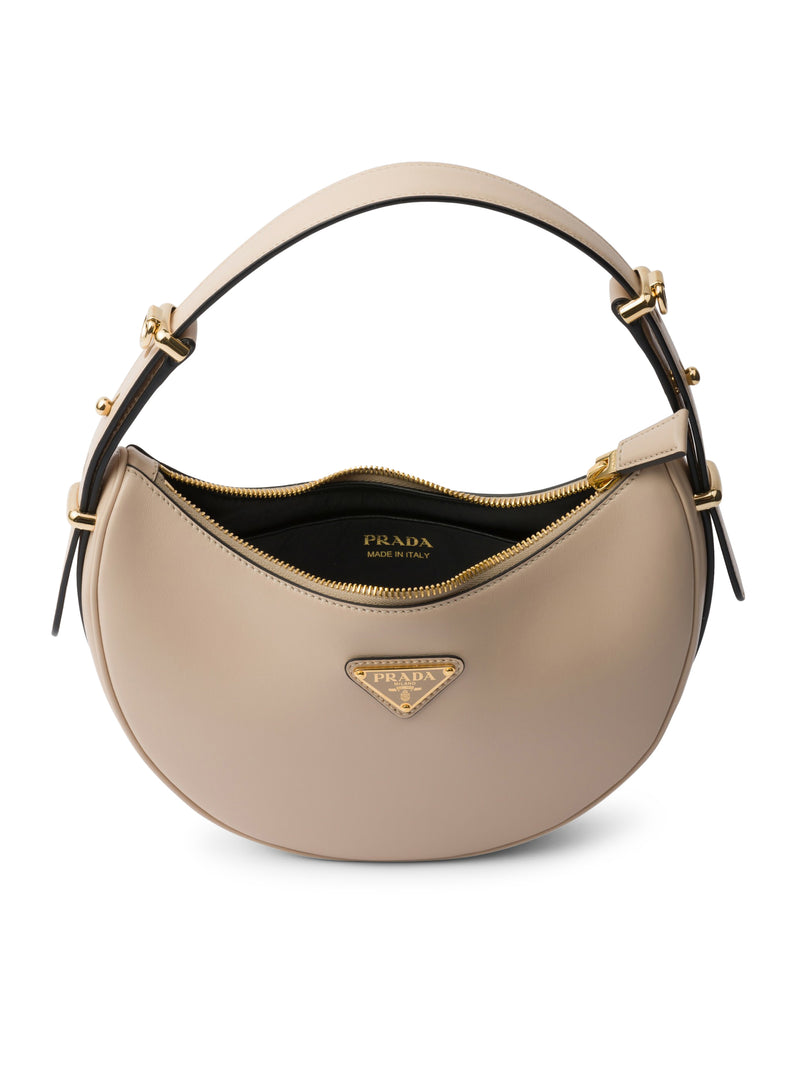 PRADA ARQUÉ LEATHER SHOULDER BAG