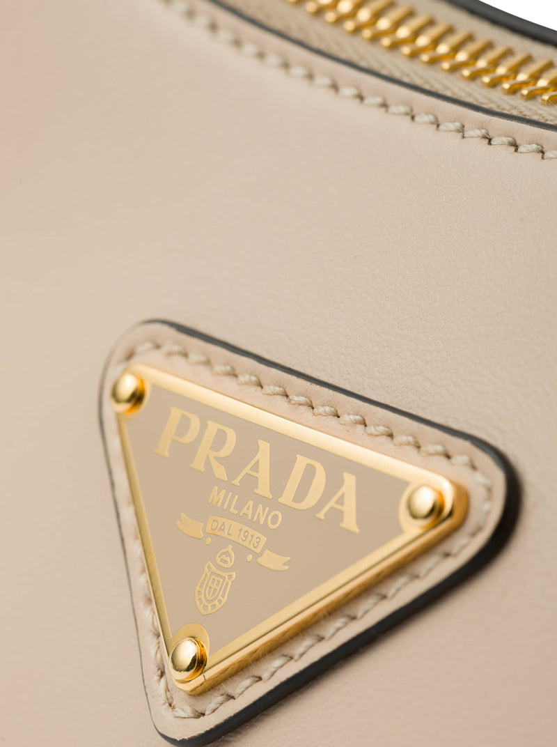 PRADA ARQUÉ LEATHER SHOULDER BAG