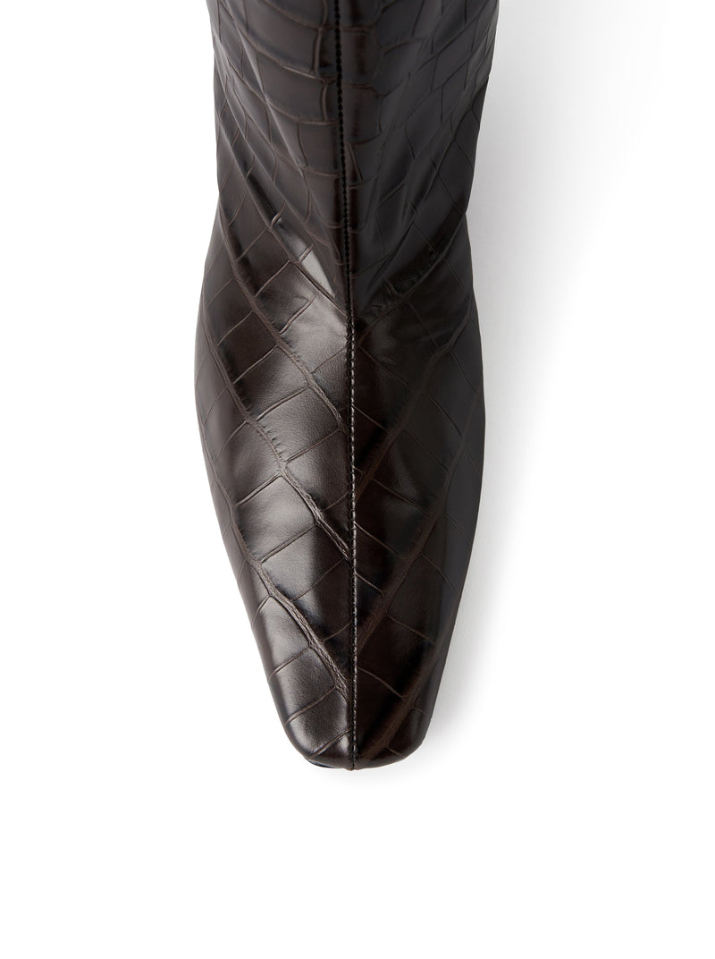 COCONUT EMBOSSED WIDE-LEG BOOTS