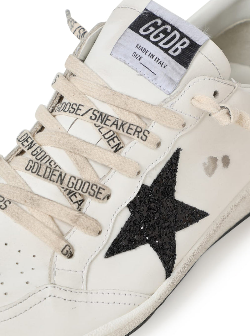 BALL-STAR SNEAKERS IN LEATHER AND GLITTER