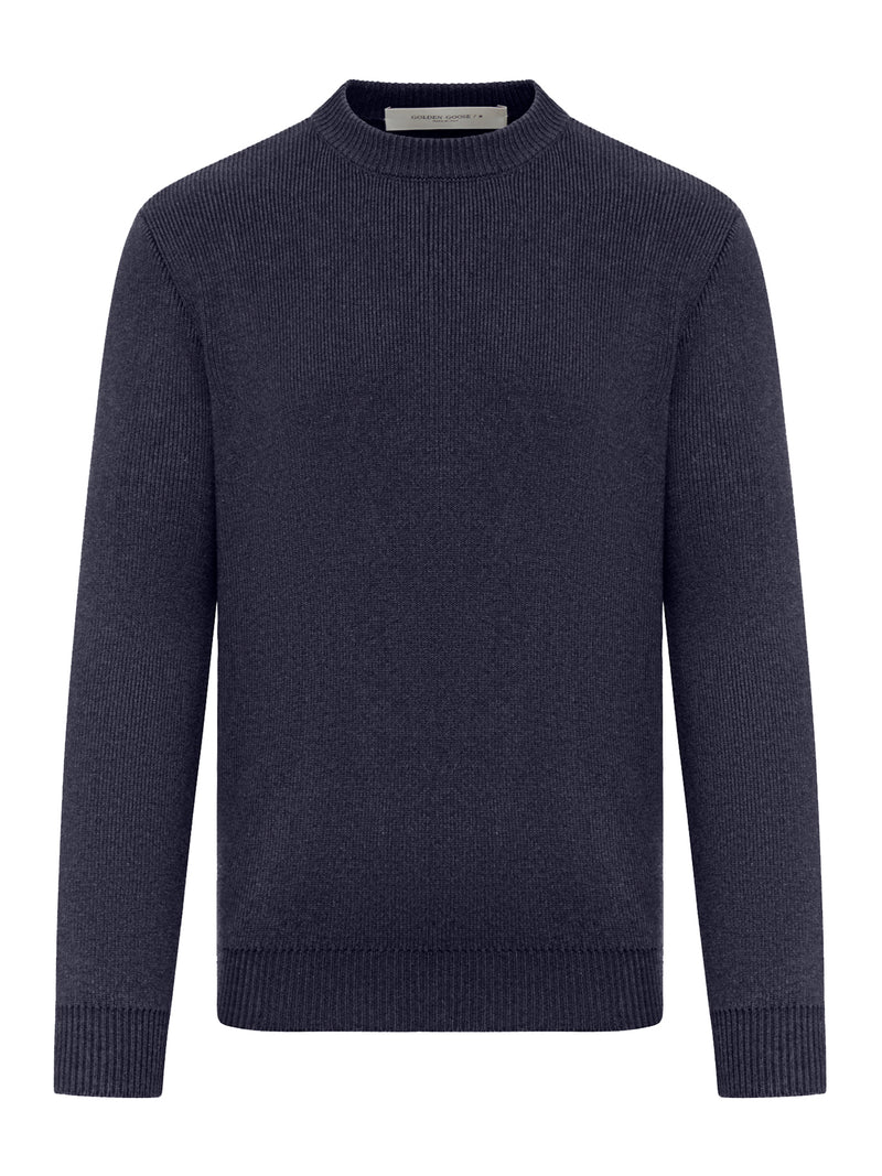 CREW NECK COTTON SWEATER WITH LOGO