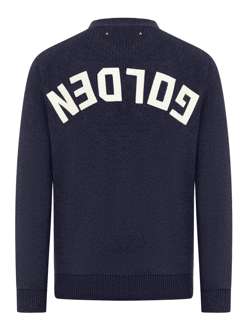 CREW NECK COTTON SWEATER WITH LOGO
