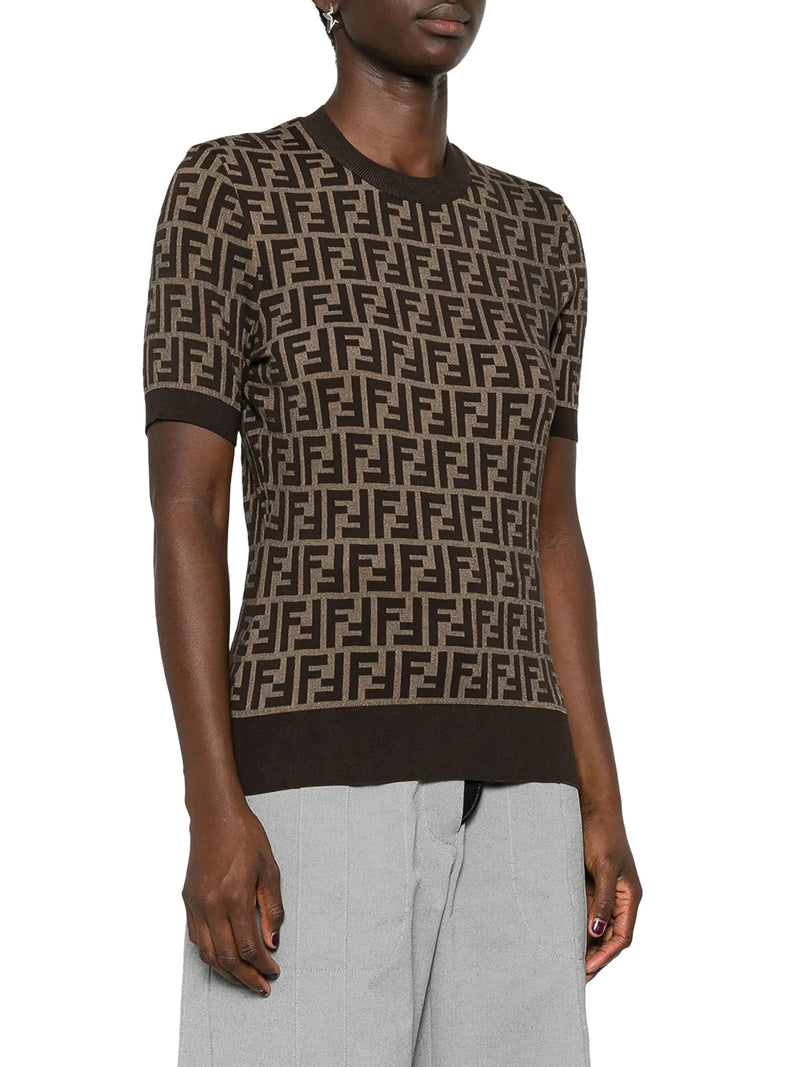 BROWN FF COTTON SWEATER