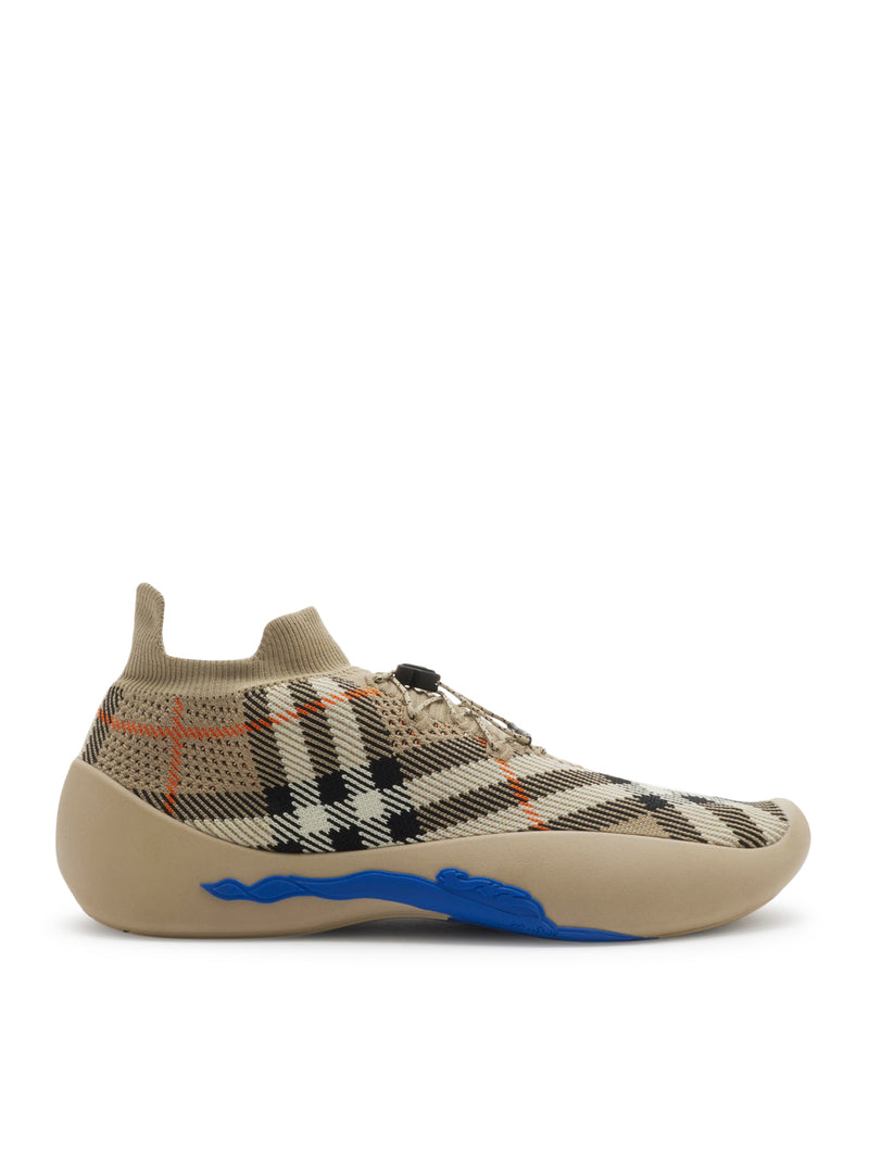 NEPTUNE SNEAKER WITH KNITTED CHECK PATTERN