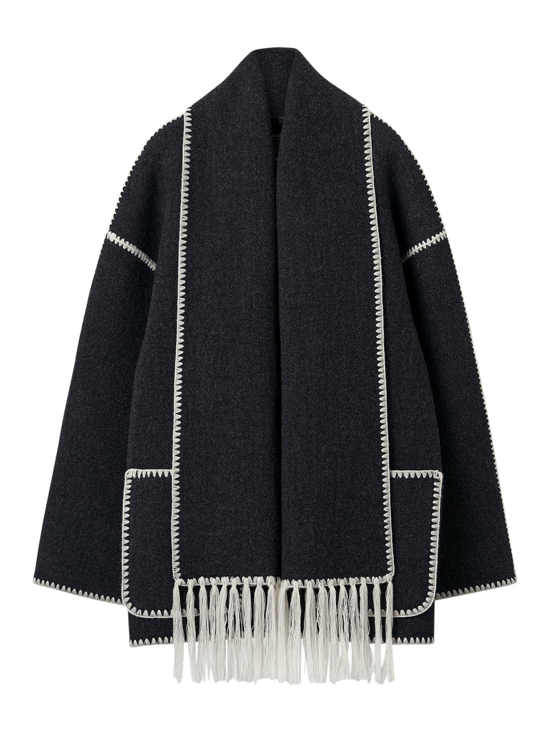 WOOL JACKET WITH SCARF