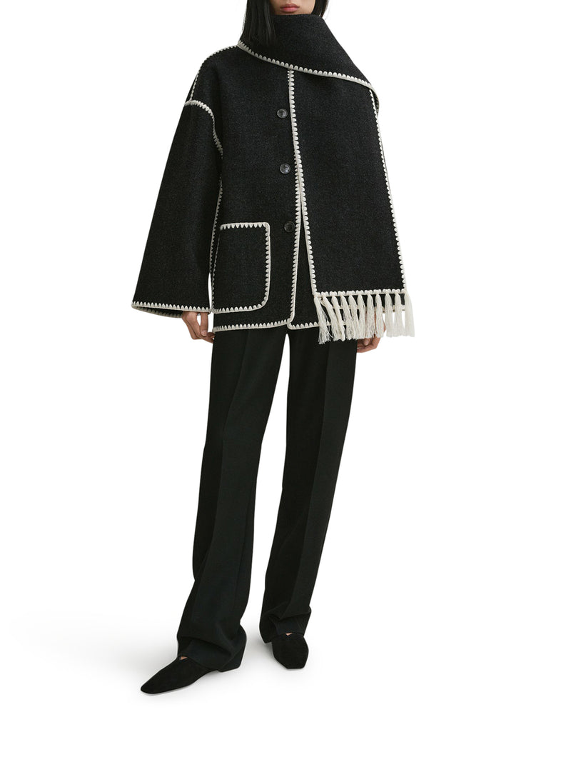 WOOL JACKET WITH SCARF