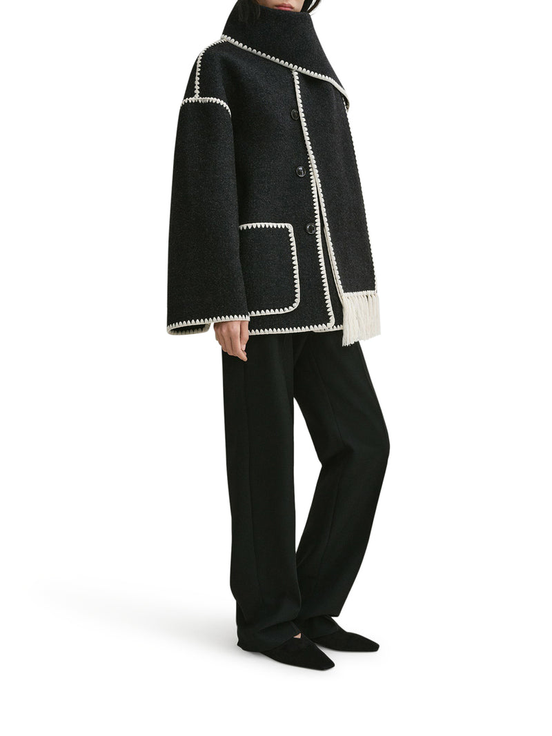 WOOL JACKET WITH SCARF