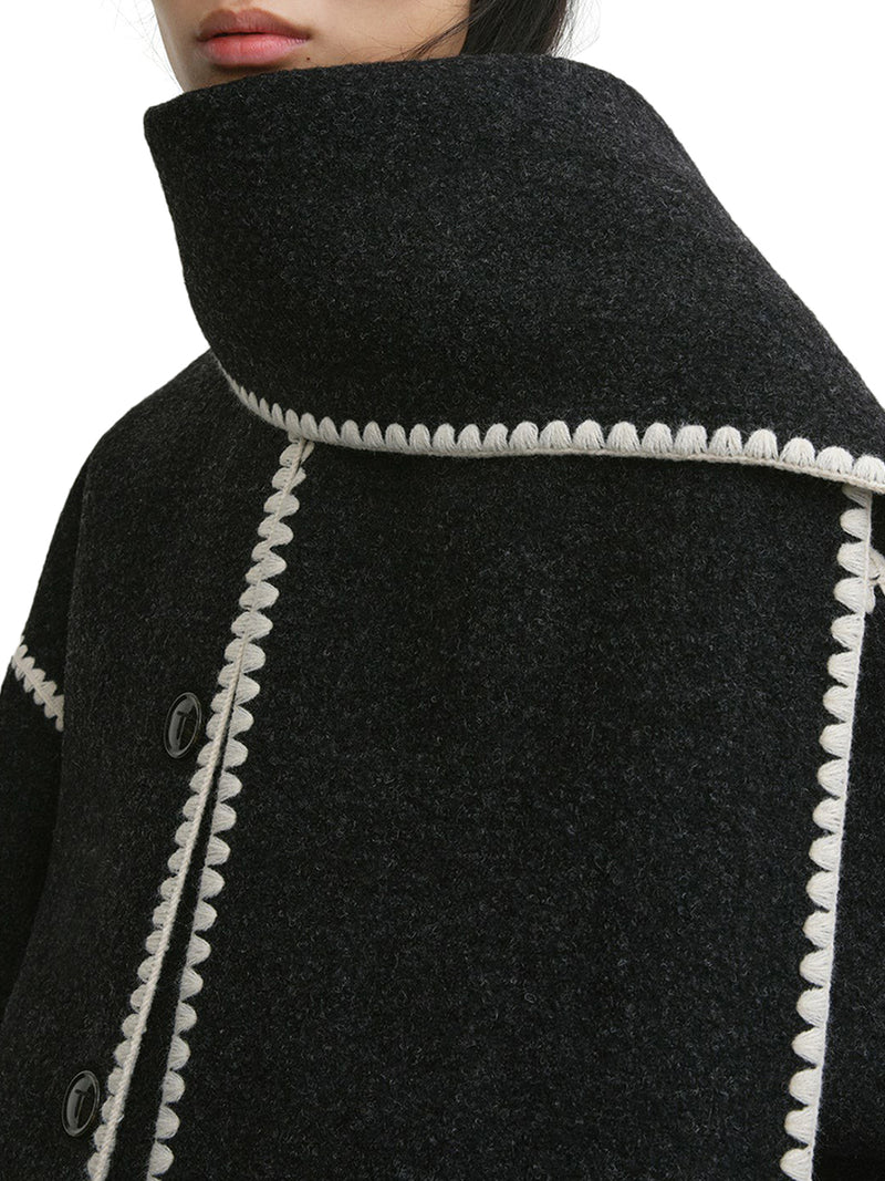 WOOL JACKET WITH SCARF