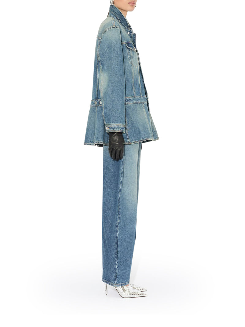 ROUND JEANS IN DÉLAVÉ DENIM