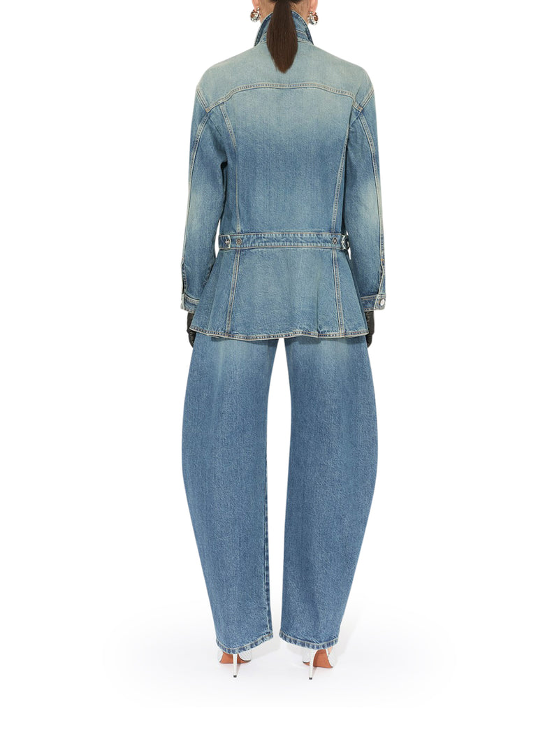 ROUND JEANS IN DÉLAVÉ DENIM