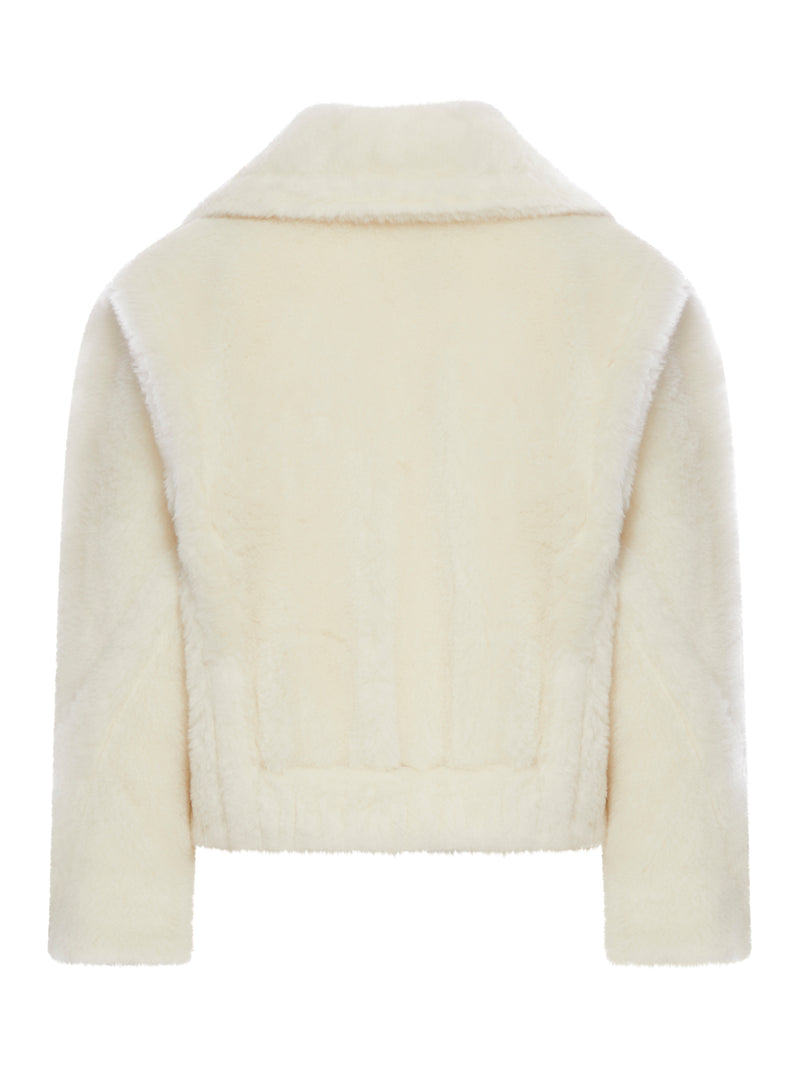 TEDDY BEAR ICON CROP COAT IN WOOL AND ALPACA