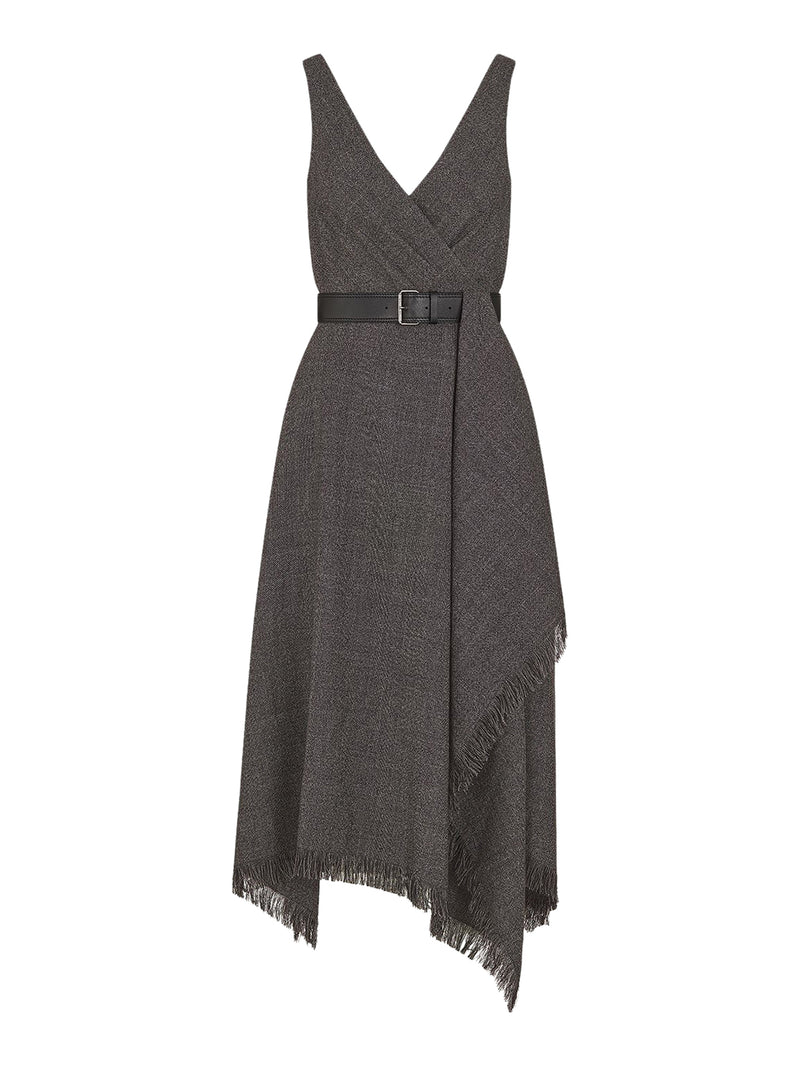 MIDI DRESS WITH DRAPE AND BELT