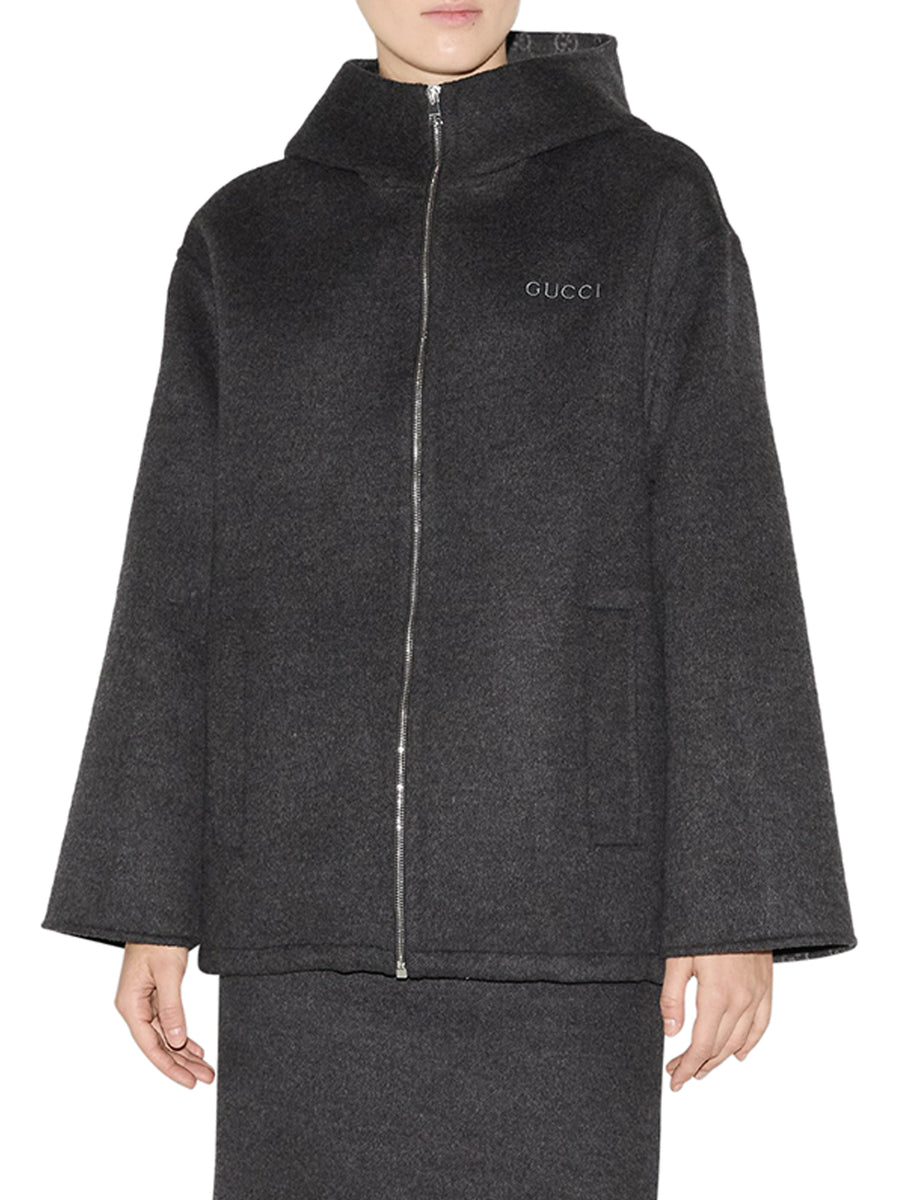 WOOL AND SILK EMBROIDERED JACKET WITH HOOD – Suit Negozi Row