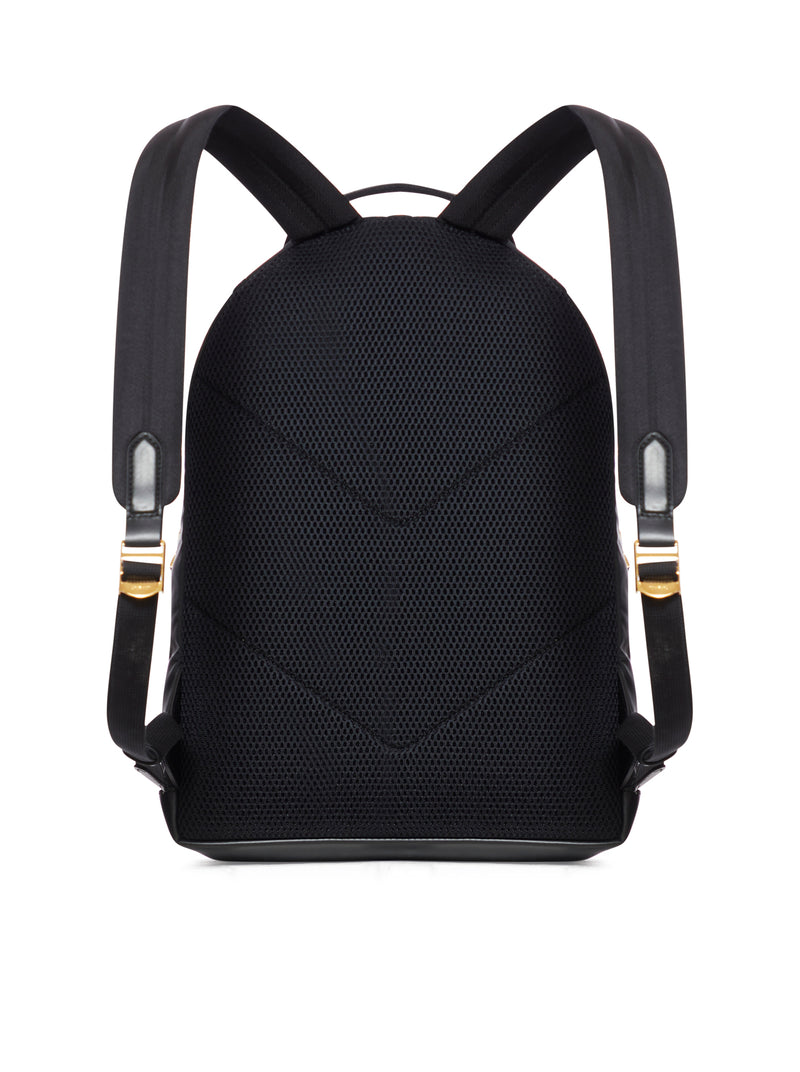NYLON BACKPACK WITH LEATHER INSERTS