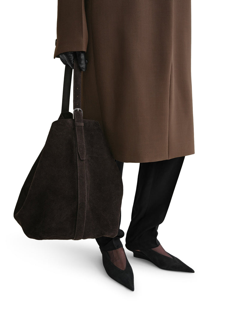 BELTED SUEDE TOTE BAG