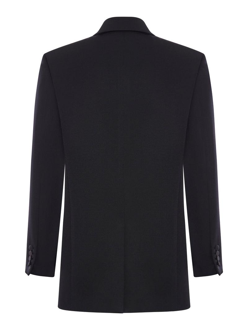 DOUBLE-BREASTED WOOL TUXEDO JACKET