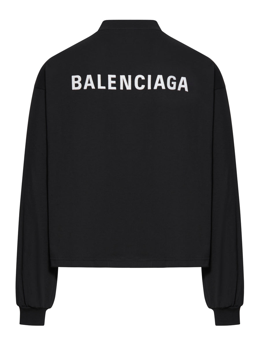 BALENCIAGA BACK CROPPED LONG SLEEVE T-SHIRT FOR WOMEN IN
