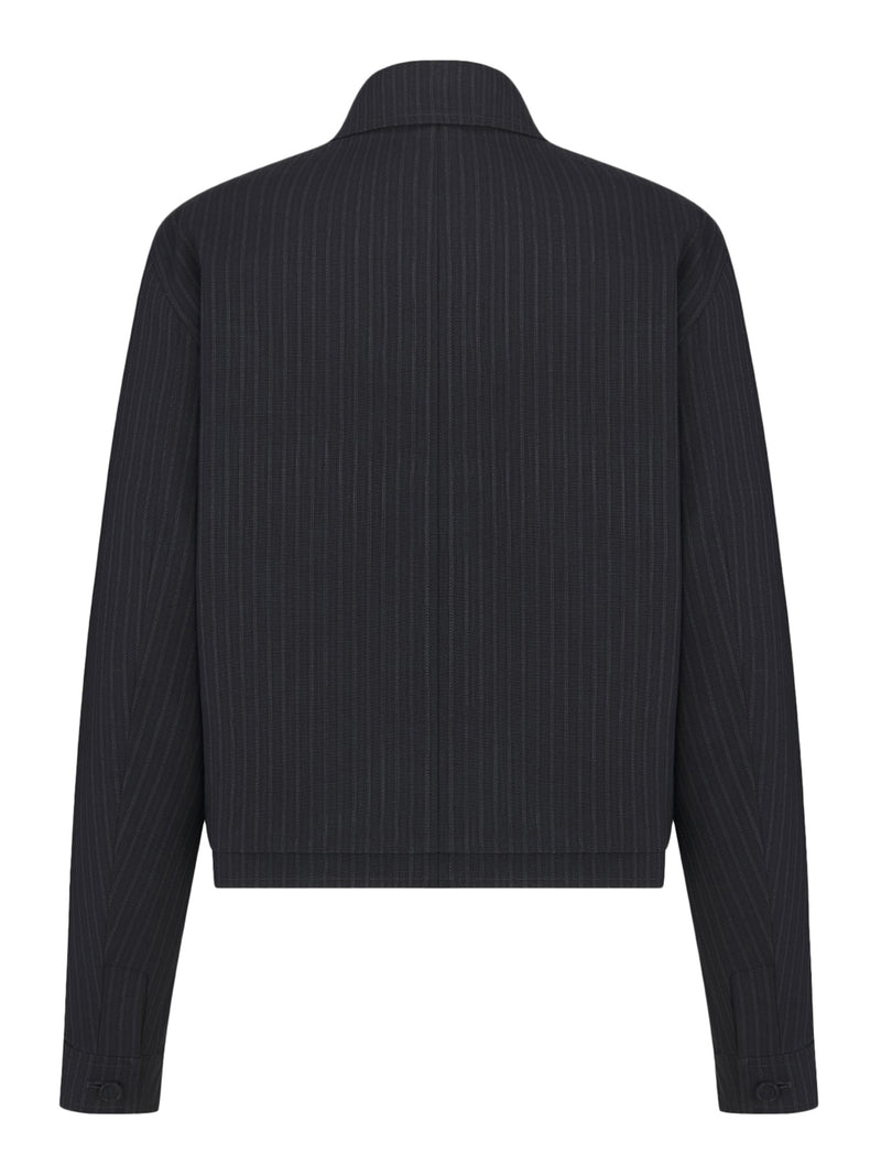 Jacket with semi-French collar