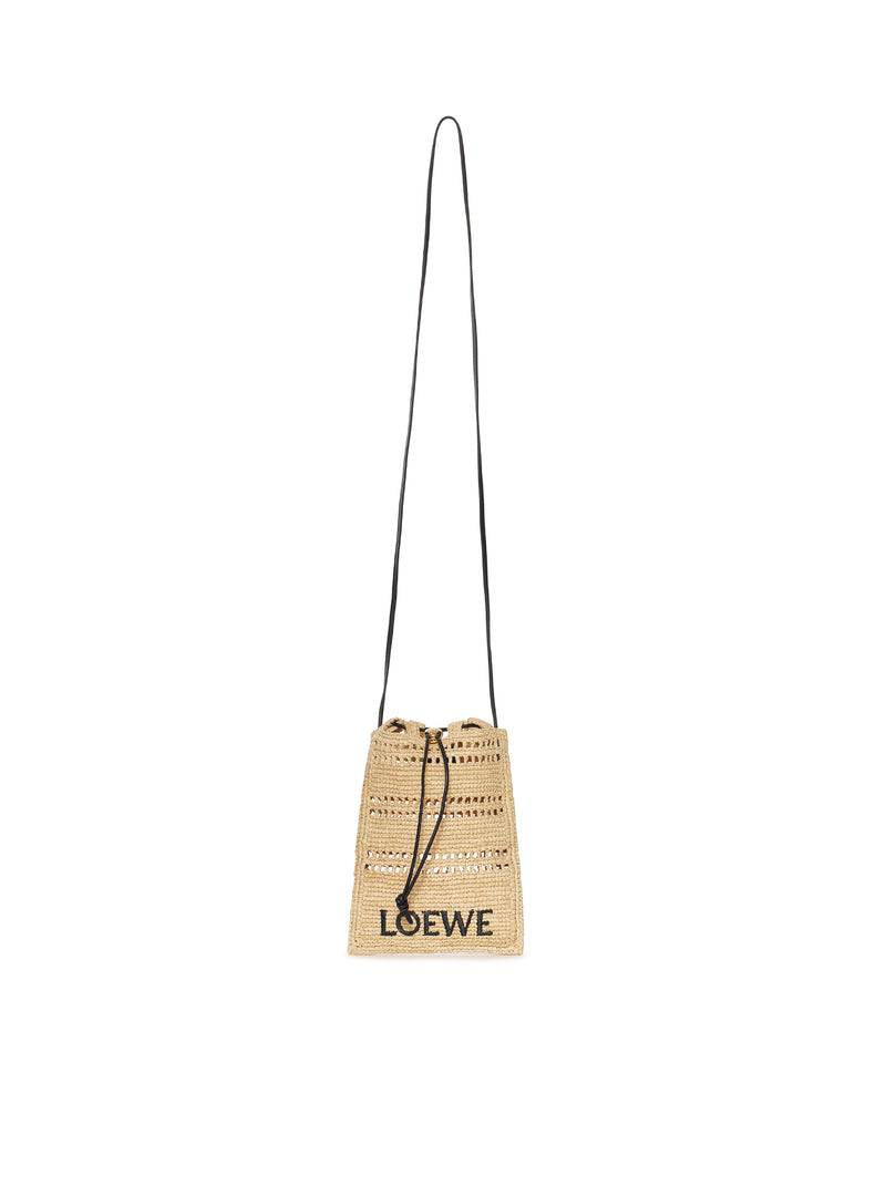 DRAWSTRING POCKET IN RAFFIA