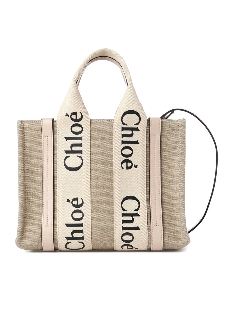 WOODY SMALL LINEN TOTE BAG