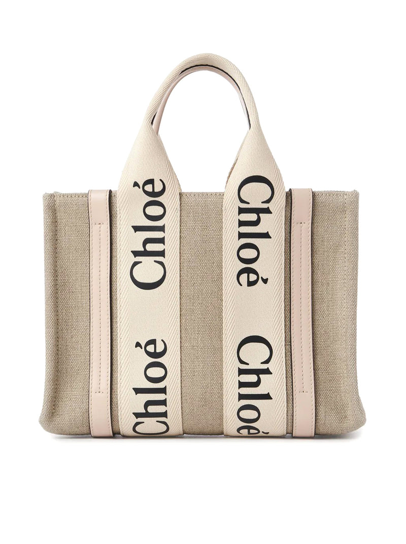 WOODY SMALL LINEN TOTE BAG