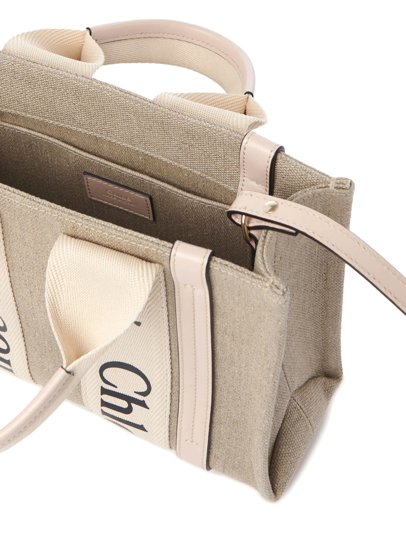 WOODY SMALL LINEN TOTE BAG