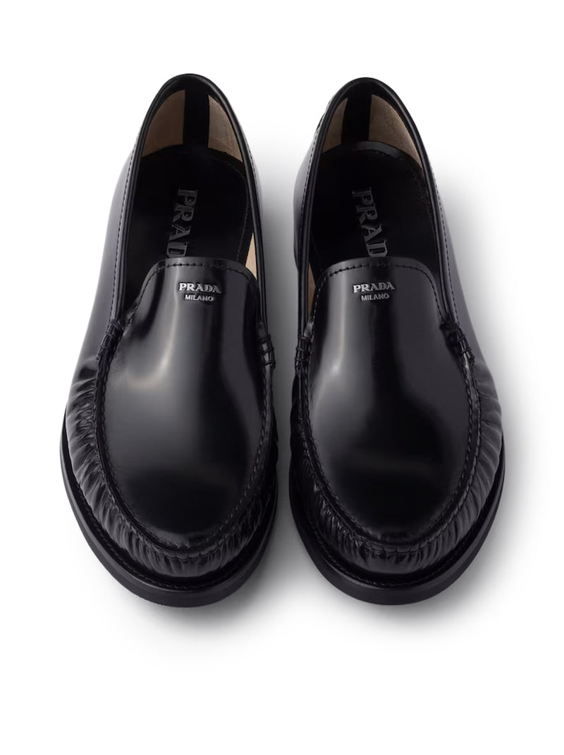 BRUSHED LEATHER LOAFERS