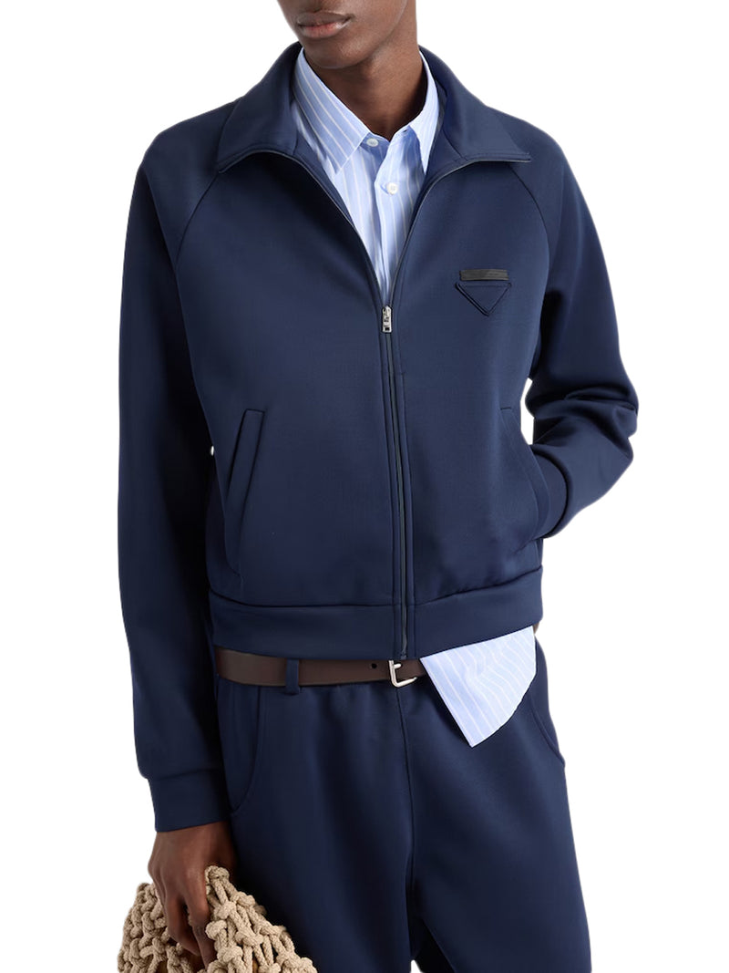 TECHNICAL FABRIC ZIP-UP SWEATSHIRT