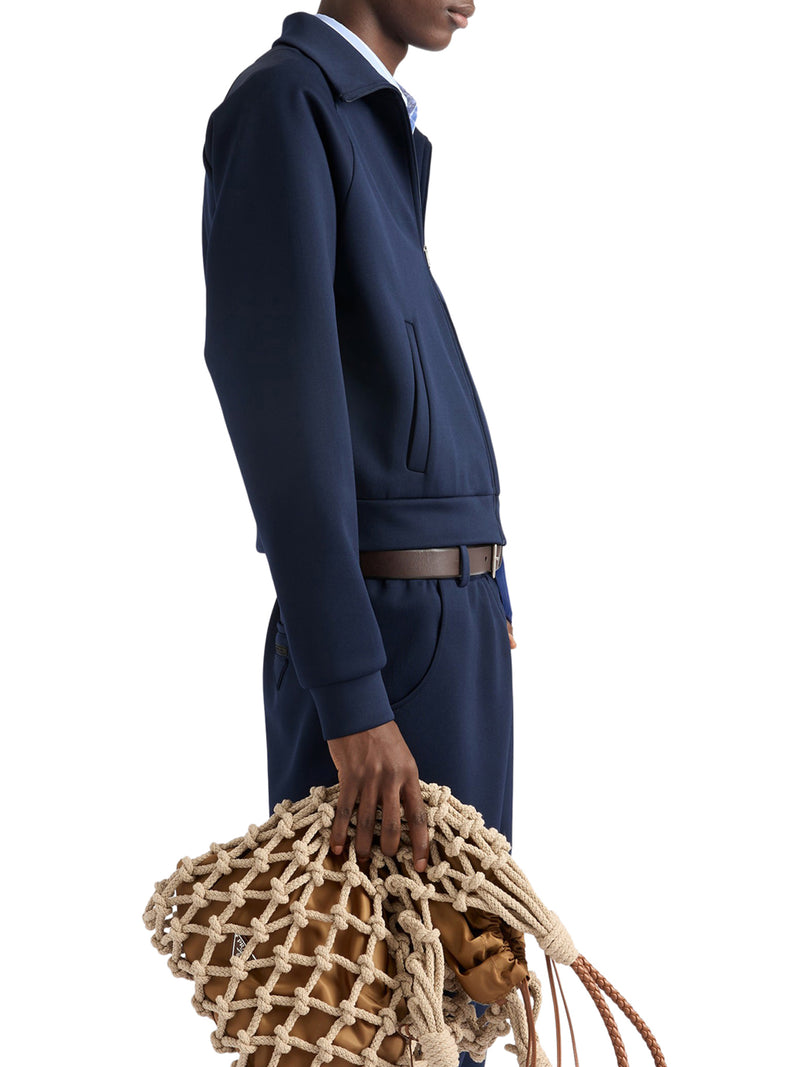 TECHNICAL FABRIC ZIP-UP SWEATSHIRT