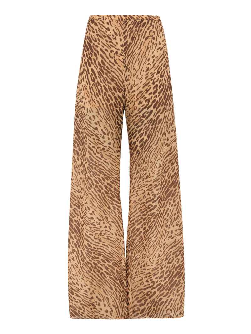 WIDE LEG PANTS WITH ANIMAL PRINT