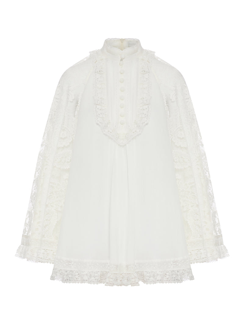 RAMIE TUNIC WITH LACE INSERTS