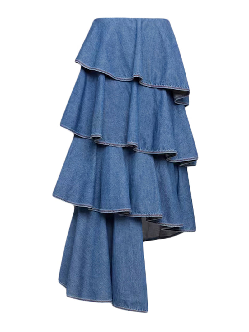 DENIM SPIRAL SKIRT