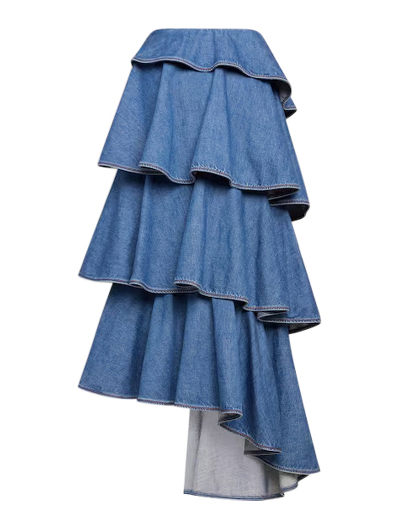 DENIM SPIRAL SKIRT