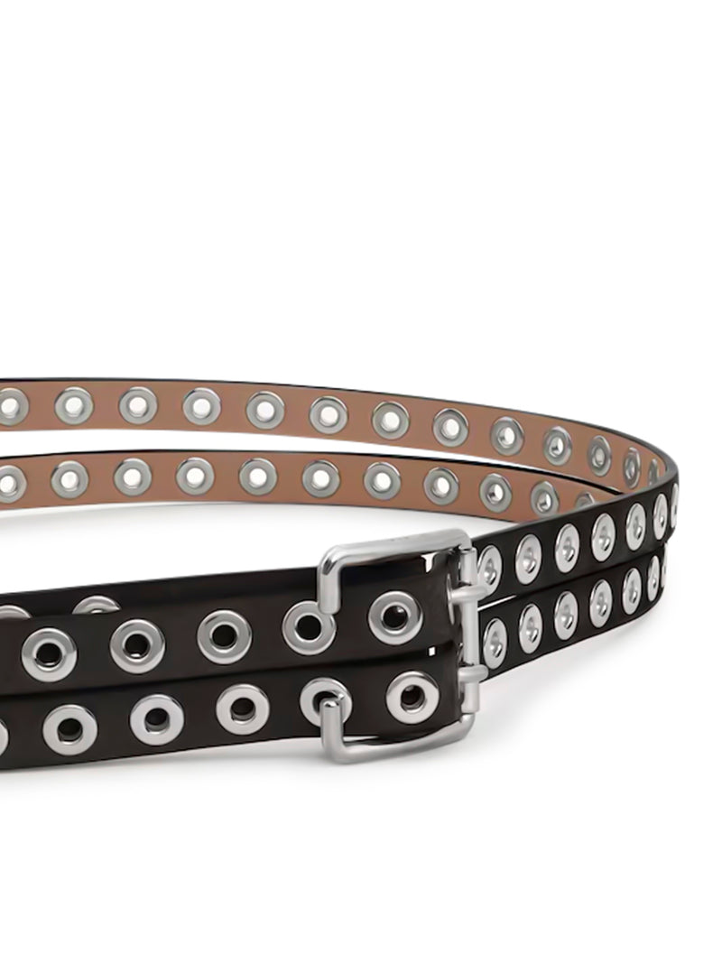 DOUBLE BIKER BELT IN NUBUCK