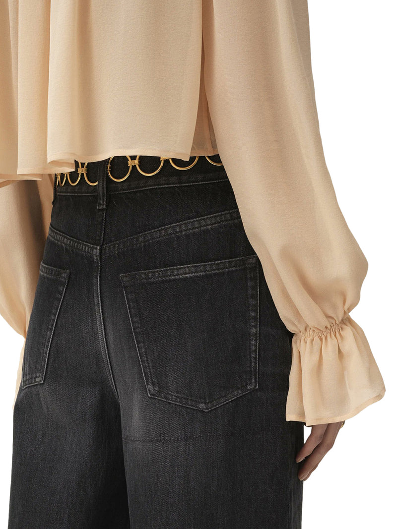 WIDE LEG HIGH WAISTED DENIM JEANS