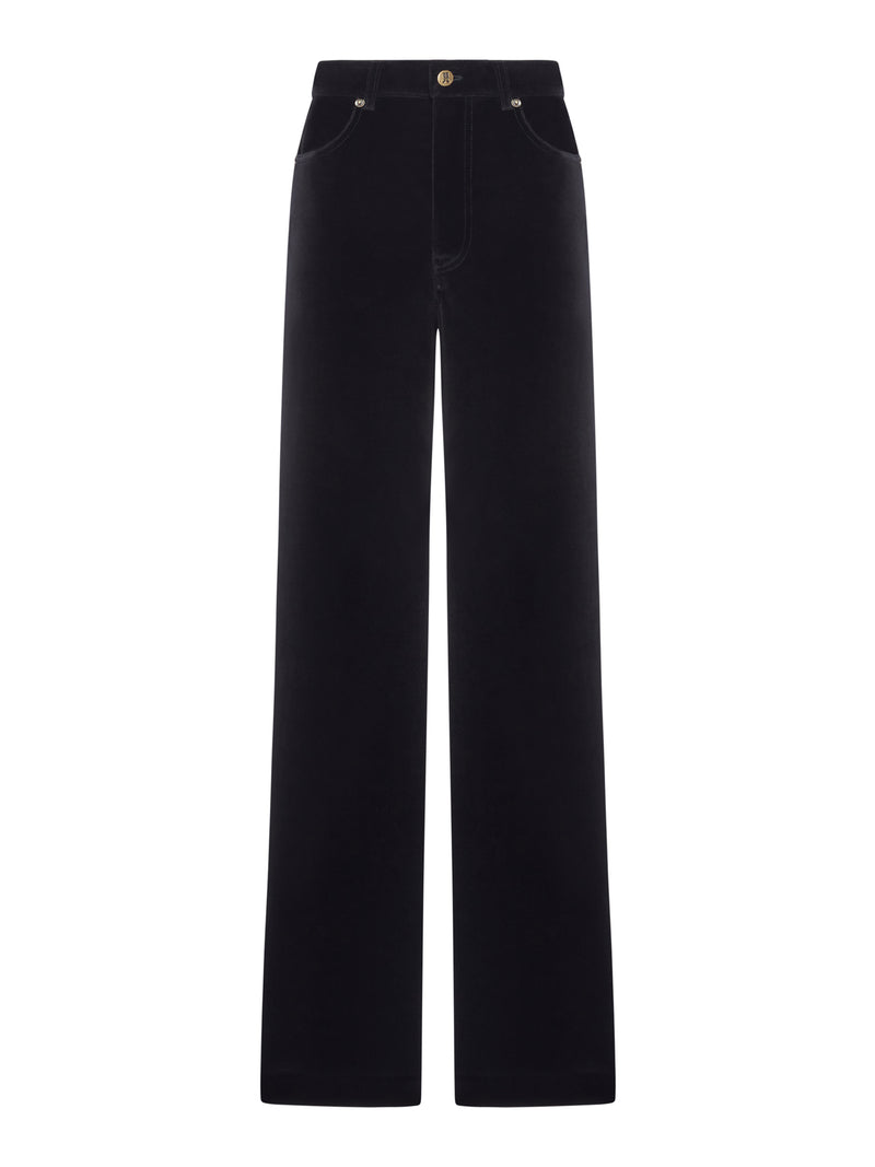 WIDE LEG VELVET PANTS